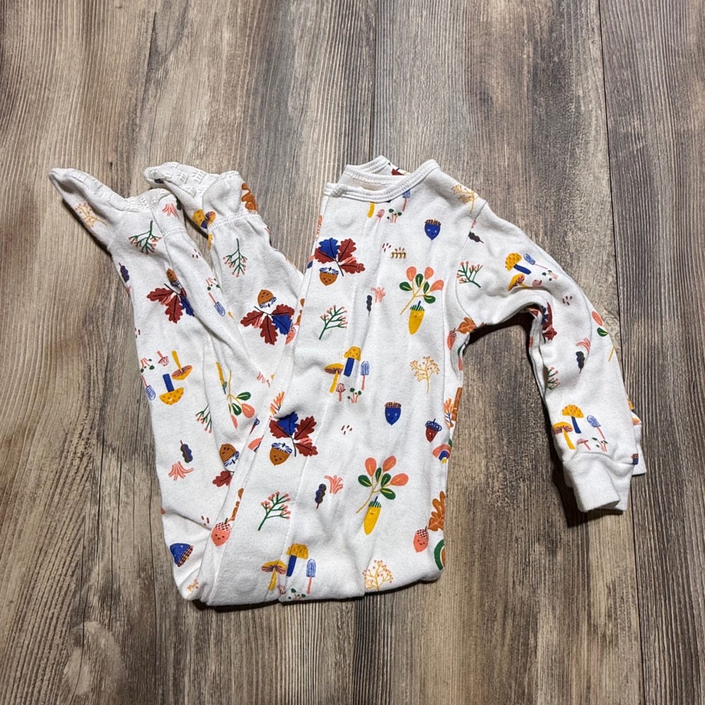 Magnetic Me Footie Sleepsuit White Woodland Print Cottagecore